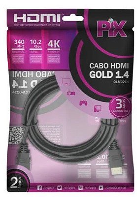 CABO HDMI 4K GOLD 2 METROS 1.4