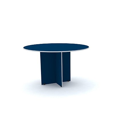 Mesa para Escritorio de Reuniao Redonda Maxxi Pandin Azul e Cinza  1,10 M