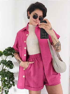 Conjunto Havana em linho - Pink