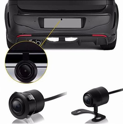 Câmera de Ré Colorida 2 em 1 Para-Choque ou Borboleta Universal