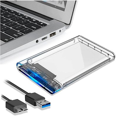 Case Para Hd Externo Transparente Capacidade 4TB Notebook Sata 2.5 Usb 3.0 Gaveta Hd Usb