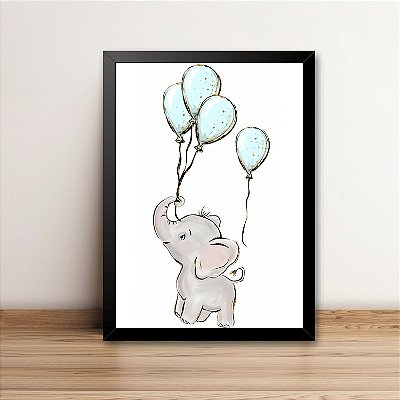 Quadro Decorativo Elefante com Balões