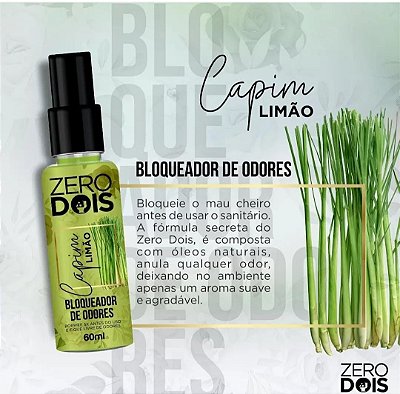 Zero Dois Bloqueador de Odor para vaso sanitário Capim Limão 60ml - Ref.: 2586