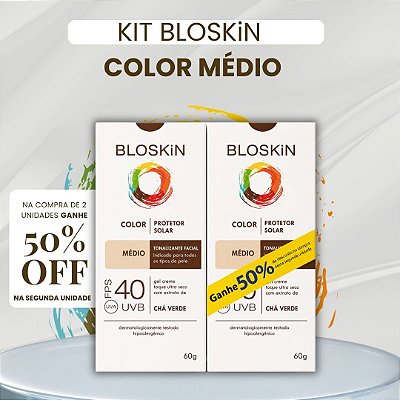 KIT PROTETOR SOLAR BLOSKiN COLOR MÉDIO FACIAL | COMPRE 1 E GANHE 50% OFF NO 2º