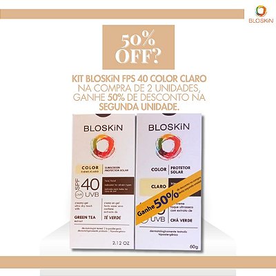 PROMOÇÃO KIT BLOSKiN FPS 40 COLOR CLARO