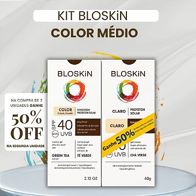 KIT PROTETOR SOLAR BLOSKiN COLOR CLARO FACIAL | COMPRE 1 E GANHE 50% OFF NO 2º
