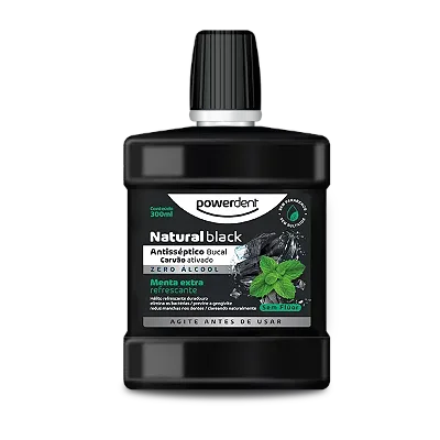ANTISSÉPTICO BUCAL BLACK - CARVÃO ATIVADO - ZERO ÁLCOOL - MENTA - 500ML