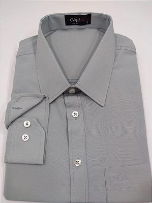 815875-04 CAMISA SOCIAL CLASSICA CAW CINZA