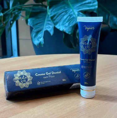 CREME GEL DENTAL -SEM FLÚOR  80 g - LINHA VEGANA  (NATUVIE)
