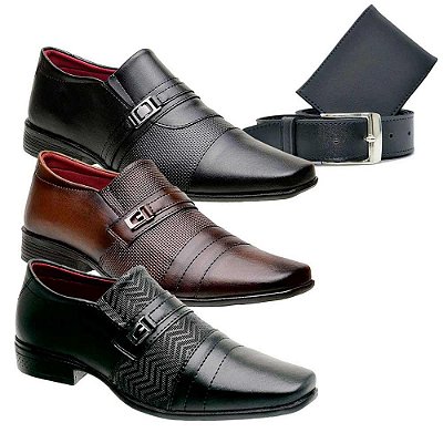Kit 3 pares sapato social mais carteira e cinto 01 - Loja de calçados |  Sapatos masculinos, femininos e infantil | Loja Slin