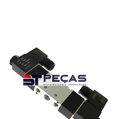 7600070TF - VALVULA DUPLO SOLENOIDE 24V - 5/2 VIAS - ROSCA 1/4