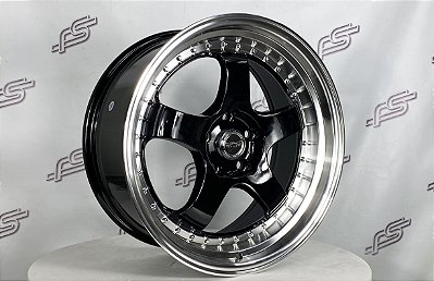 Jogo De Rodas Advan Preto Borda Diamantado 5x114 - 18x8,5