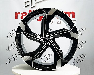 Jogo de Roda Audi SQ8 Preto Brilhante Diamantado 5x112 - 22x9,5 Offset 26