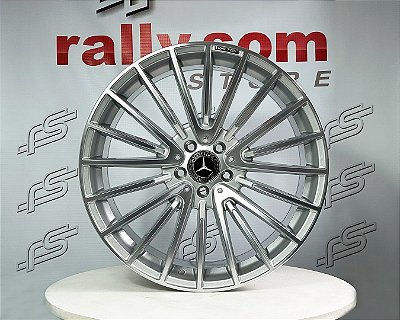 Jogo de Roda Mercedes Classe-C Prata Brilhante Borda Diamantado - 5x112 - 20x8,5 e 20x9,5  Offset 38 e 42