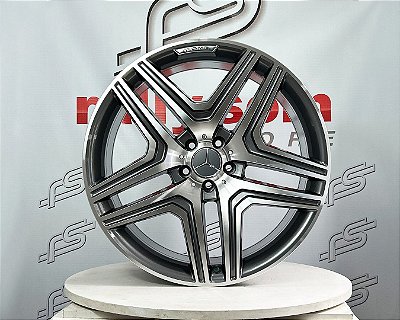 Jogo de Roda Mercedes  ML63 Grafite Borda Diamantada 5x112 - 21x10 Offset 46 (Nv)