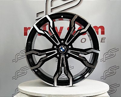 Jogo de Roda Bmw X-3 Preta Diamantada 5x120 - 20x8,5 e 20x9,5 Offset 38 e 45