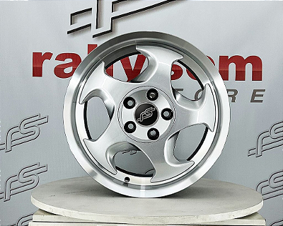 Jogo de Roda RS aplicação Bmw Style 21 Prata Borda Diamantada 5x120 - 17x8 e 17x9 Offset 20 e 22 (Nv)