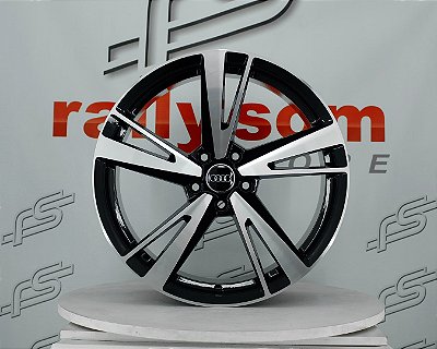 Jogo de Roda Audi Rs3 Preto Diamantado Brilhante 5x112 - 19x8,5 Offset 40 (Nv)