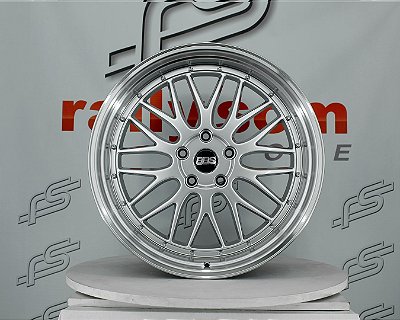 Jogo de Roda BBS LM Prata Borda Diamantada 5x120 - 20x8,5 e 20x10 Offset 25 e 40 (Nv)
