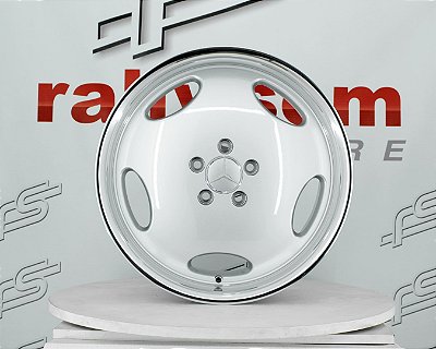 Jogo de Roda Mercedes Monobloco Prata Brilhante Borda Diamantada 5x112 - 18x8,5 e 18x9,5 Offset 30 e 25 (Nv)