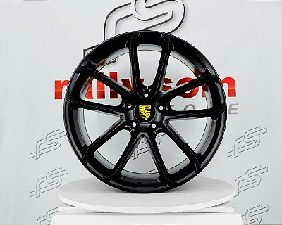Jogo de Roda Porsche Cayenne GTS Preto 5x130 - 22x10 e 22x11,5 Offset 45 e 61