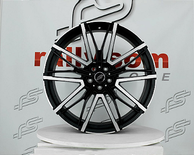 Jogo de Roda RS aplicação Bmw M5 Preta Diamantada 5x112 - 22x9,5 e 22x10,5 Offset 30 e 35 (Nv)