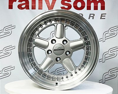 Jogo de Roda Schnitzer Prata Borda Diamantada 5x120 - 18x9,5 e 18x11 Offset 22 (Nv)