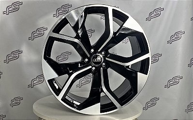 Jogo de Roda Audi Q8 Preto Borda DIamantada 5x112 - 22x10,5 Offset 26 (Nv)