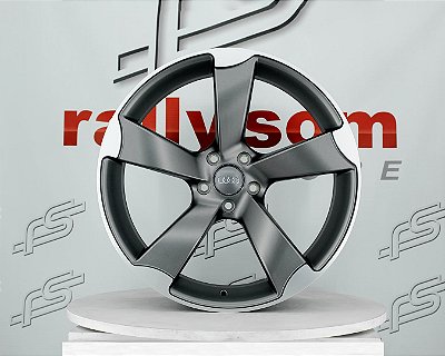 Jogo de Roda Audi RS5 Grafite Diamantado 5x112 - 20x9  Offset 30 (Nv)