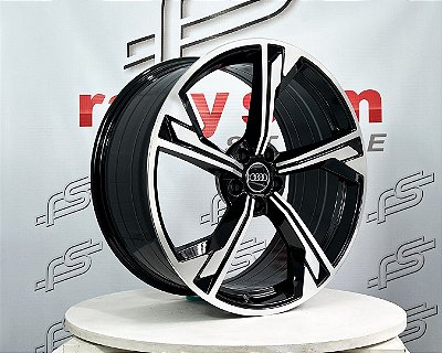 Jogo de Roda Audi RS5 Preto Brilhante Diamantado 5x112 - 20x9 Offset 35 (Nv)