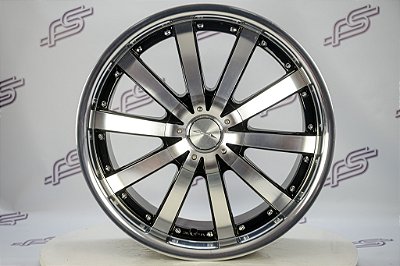 Jogo de Roda Ace Alloy Executive Preto Diamantado Borda Polida Blank - 19x8,5 Offset 20 (Nv)