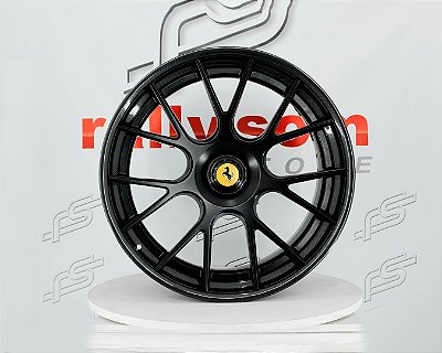 Jogo de Roda Ferrari Preta Borda de Carbono Blank - 21x9 e 22x12 Offset 35 a 48 (Nv)