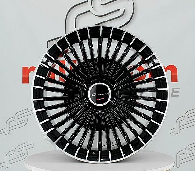 Jogo de Roda Giovanna Tulum Preta Brilhante Borda Diamantada Blank - 22x9 e 22x10,5 Offste Blank (Nv)