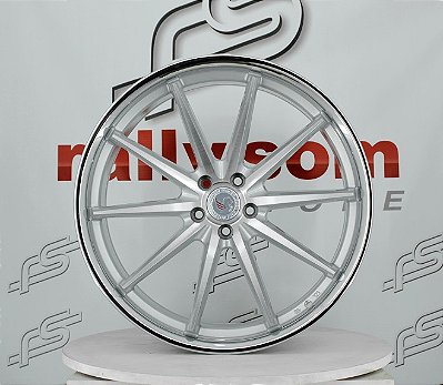 Jogo de Roda Pegasus Prata Borda INOX 5x113 - 20x9 e 20x10 Offset 32 e 38 (Nv)