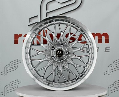 Jogo de Roda VS-Work Cromo Look Diamantada 5x120 - 20x8,5 e 20x9,5 Offset 35 e 38 (Nv)