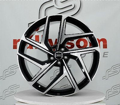 Jogo de Roda Audi Q8 Preto Diamantado  5x112 - 22X9,5 Offset 26 (Nv)