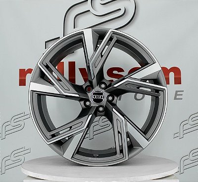 Jogo de Roda Audi RS6 Original Grafite Semi-Brilho Diamantado 5x112 - 22x10,5 Offset 19 (Nv)