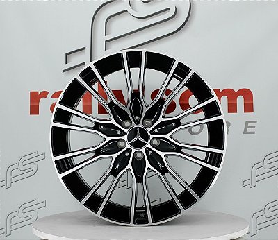Jogo de Roda Mercedes C-300 Preto Diamantado 5x112 - 20x8,5 e 20x9,5 Offset 36 e 43 (Nv)