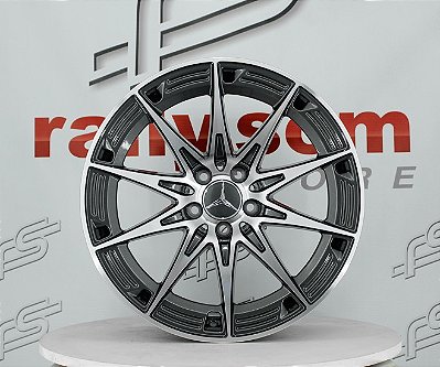 Jogo de Roda Mercedes Classe C Grafite Diamantada 5X112 - 20x8,5 e 20x9,5 Offset 36 e 43 (Nv)