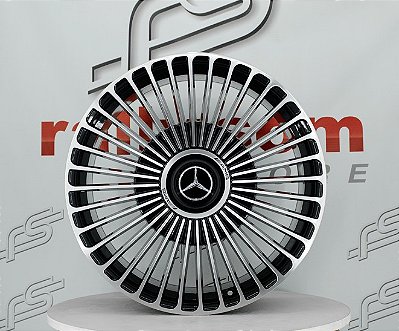 Jogo de Roda Mercedes Maybach Preta Borda Diamantada 5x112- 21x10 e 21x11 Offset 45  e 47  (Nv)