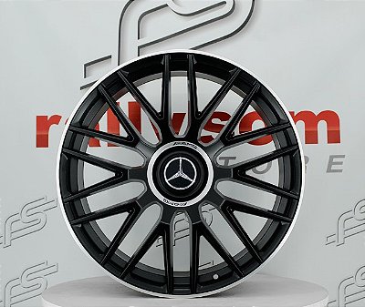 Jogo de Roda Mercedes Amg GlS63 Preto Borda Diamantado Fosco  5x112 - 21x10 e 21x11 Offset 45 e 42 (Nv)