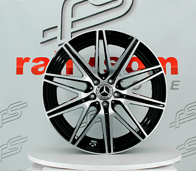 Jogo de Roda Mercedes C-200 Preto Diamantado 5x112 - 20x8,5 e 20x9,5 Offset 36 e 42  (Nv)