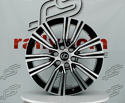 Jogo de Roda Lexus Preta Diamantada 6x139 - 22x8,5 Offset 56 (Nv)