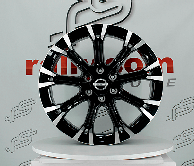 Jogo de Roda 2211B Preta Diamantada 6x139 - 22x8 Offset 30 (Nv)