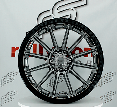 Jogo de Roda ZW Wheels Grafite Borda Preta 6x135/139 - 24x10 Offset 0  (NV)