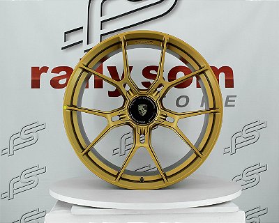 Jogo de Roda Porsche 718 GT4 Dourada 5x130 - 20x8,5 e 20x10 Offset 45 e  40 (Nv)