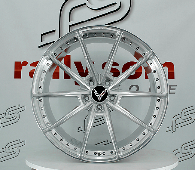 Jogo de Roda Corvette Aço Escovado 5x120 - 20x10 e 21x13 Offset 35 e 50 (NV)