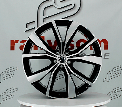 Jogo de Roda VW Tiguan Preto Diamantada 5x112 - 21x9 Offset 34 (Nv)