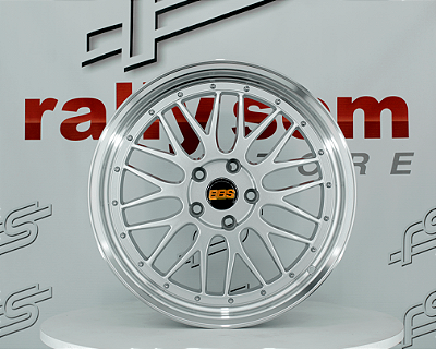 Jogo de Roda BBS LM Prata Borda Diamantada 5x112 - 18x8 Offset 35 (Nv)