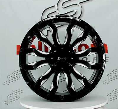 Jogo de Roda  buyang Preto Diamantada Blank - 24x10 Offset 24 (Nv)